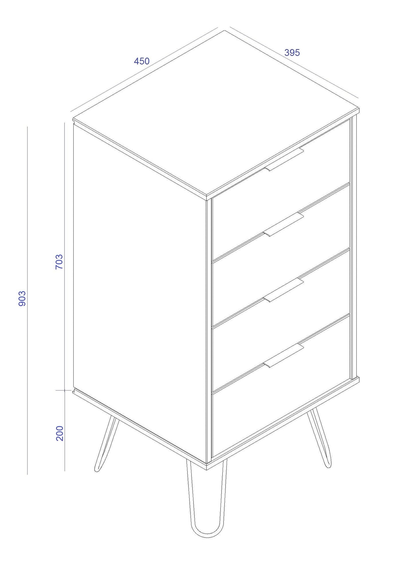 4 drawer narrow chest of drawers