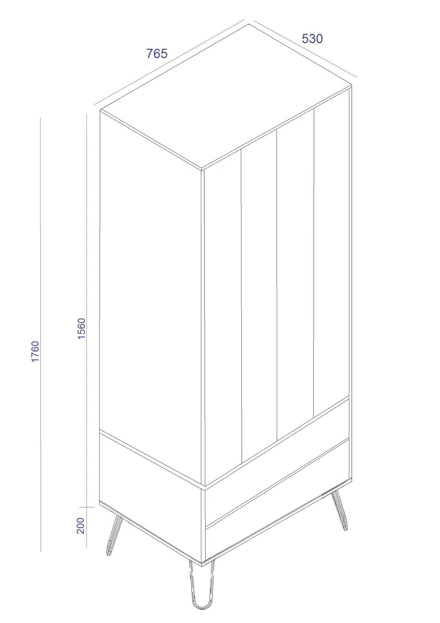 2 door, 2 drawer wardrobe