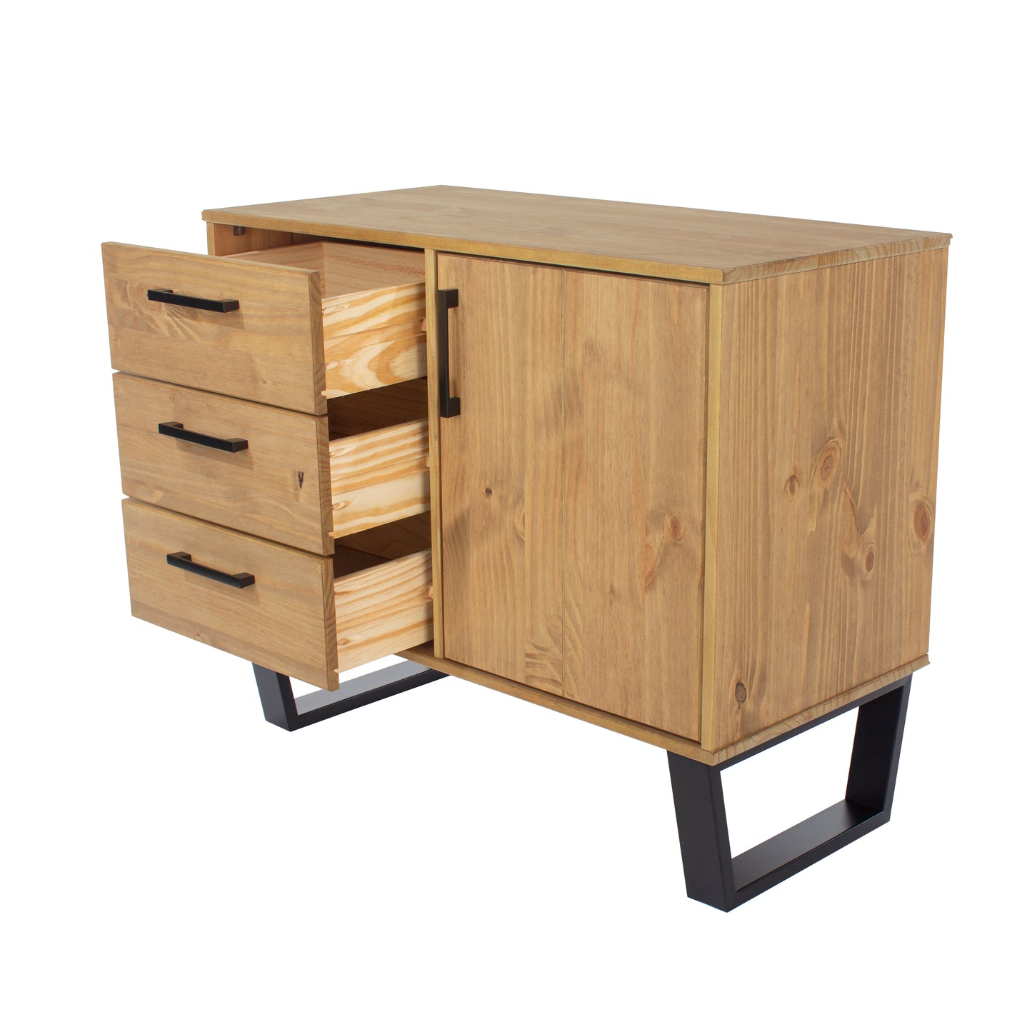 small sideboard with 1 door, 3 drawers