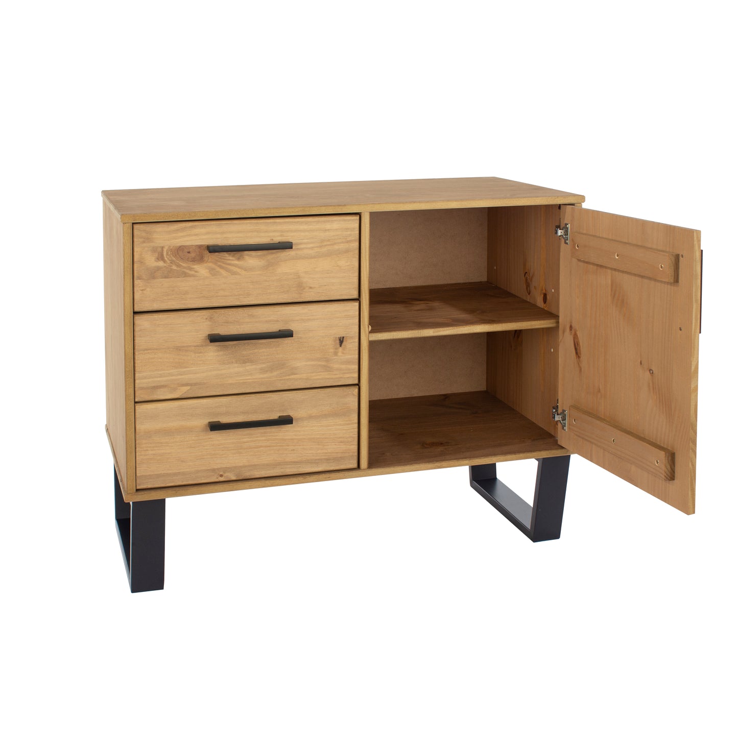 small sideboard with 1 door, 3 drawers