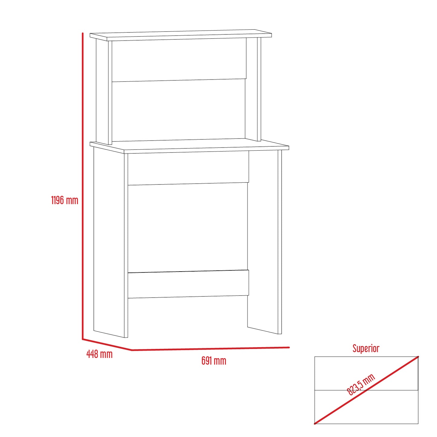 workstation with keyboard shelf