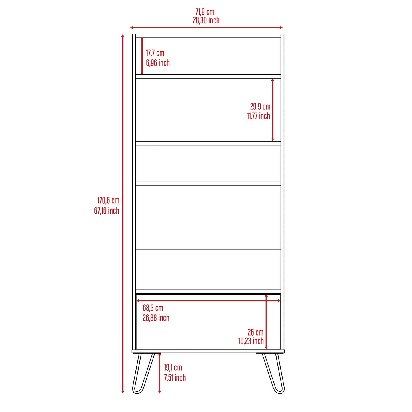 display bookcase with door