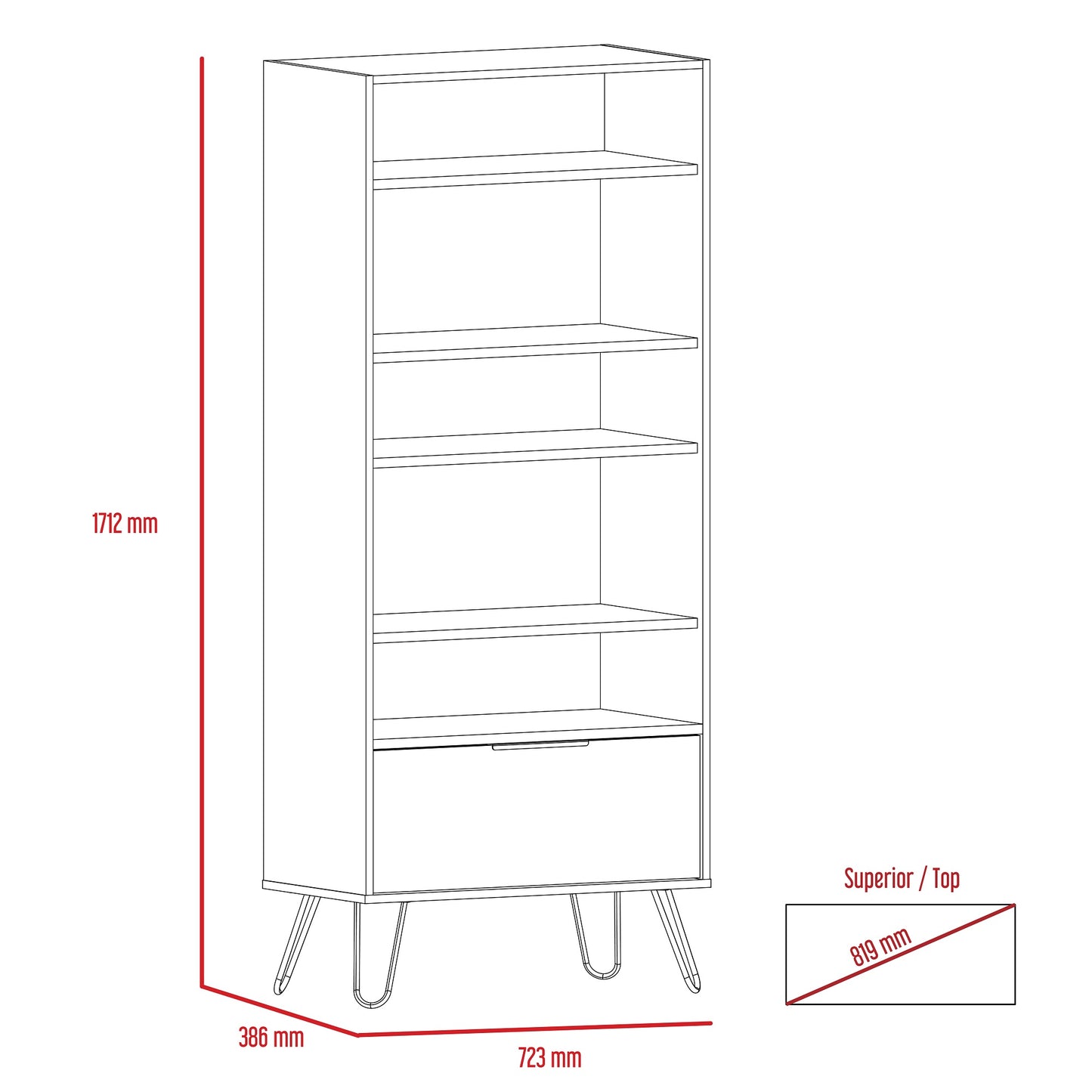 display bookcase with door