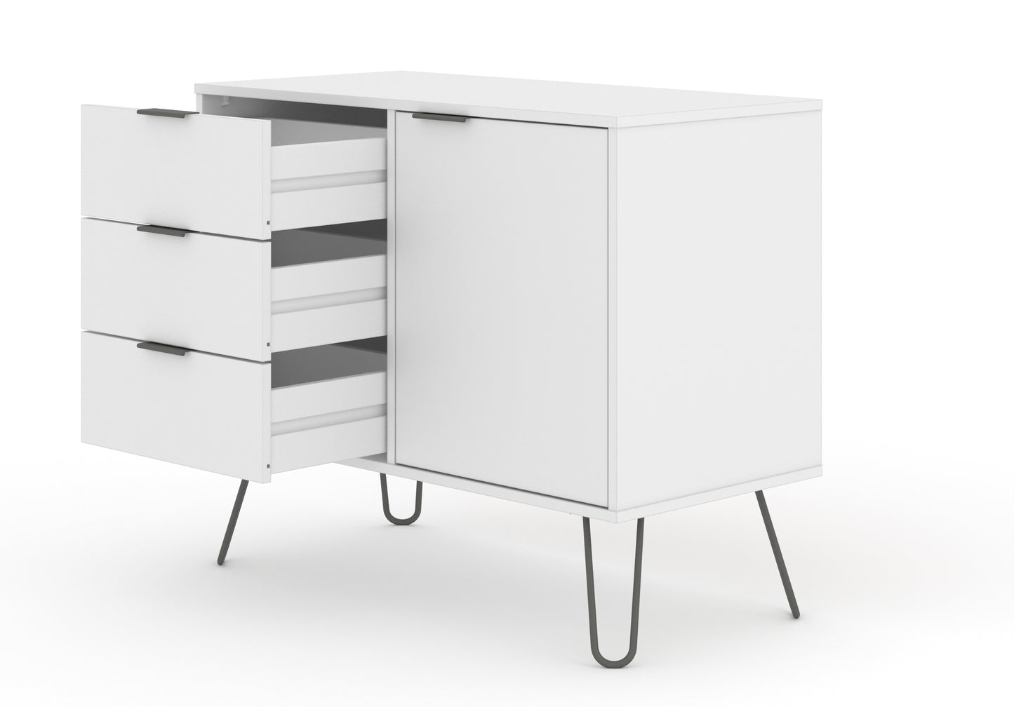 small sideboard with 1 door, 3 drawers