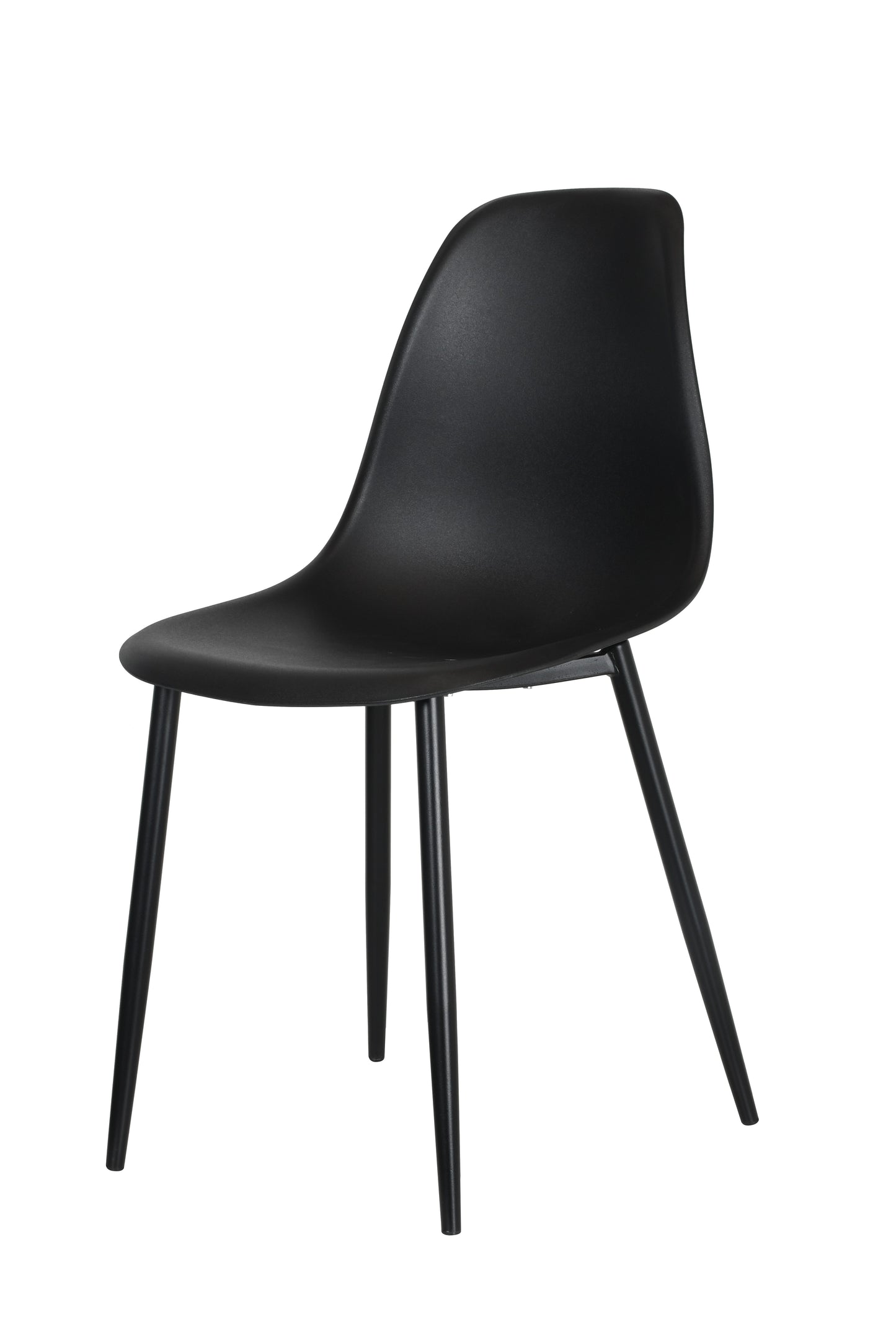 curve chair black plastic seat with black metal legs (pair)