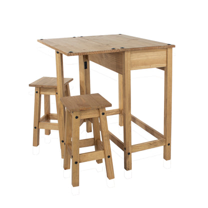 breakfast drop leaf table & 2 stools SET